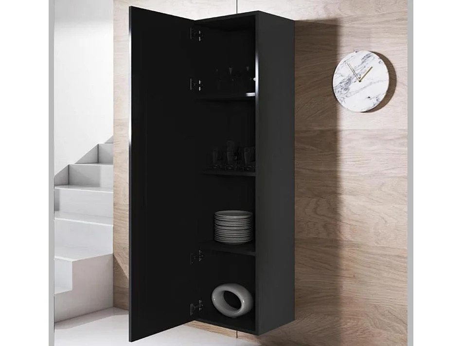 Mueble de salón para Salón comedor en Negro 150x40x165cm Luke 1