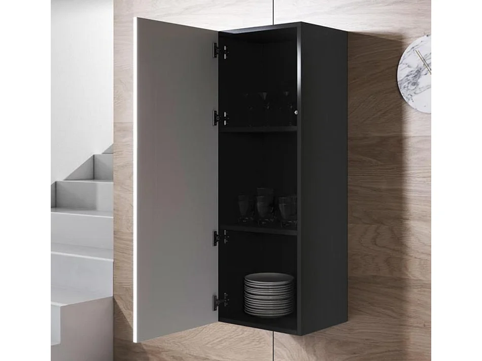 Mueble de salón para Salón comedor en Negro y Blanco 160x40x166cm Luke 4