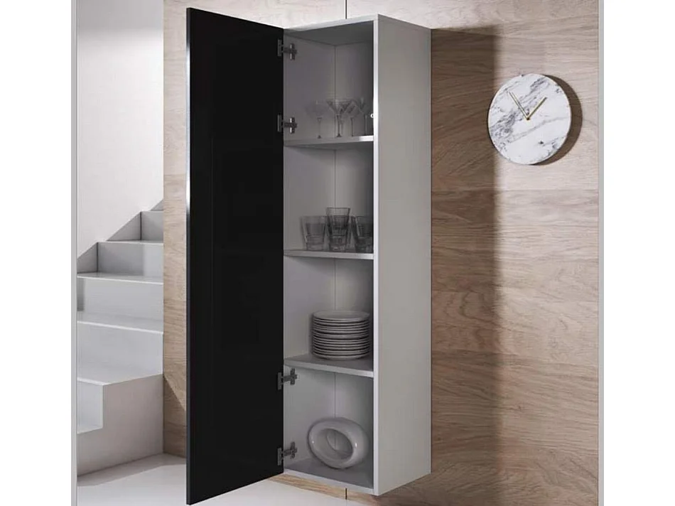 Mueble de salón para Salón comedor en Blanco y Negro 260x40x165cm Luke 7