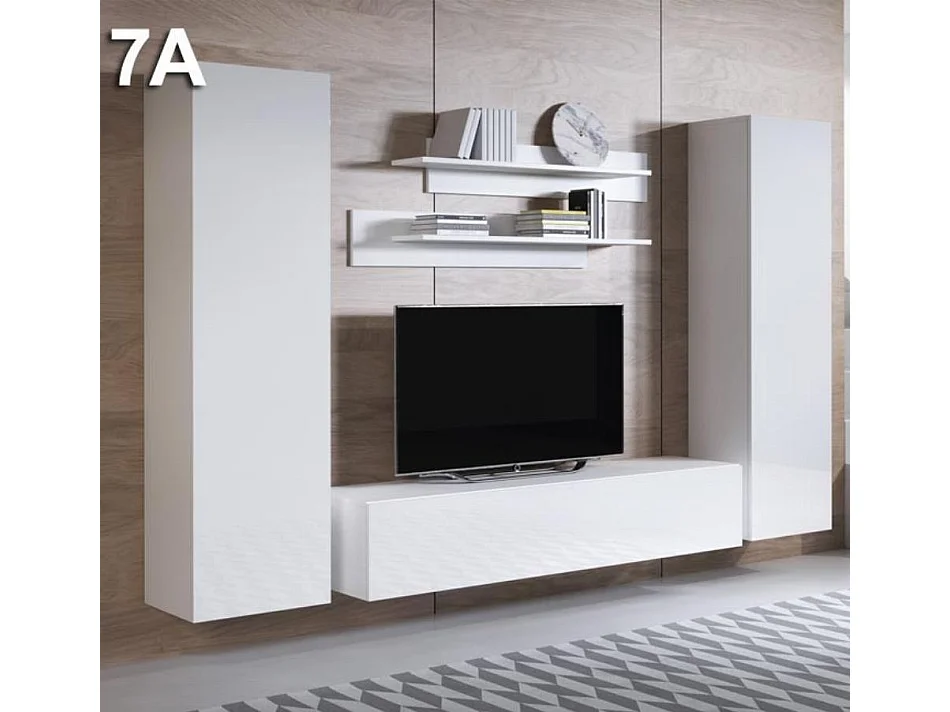 Mueble de salón para Salón comedor en Blanco 260x40x165cm Luke 7