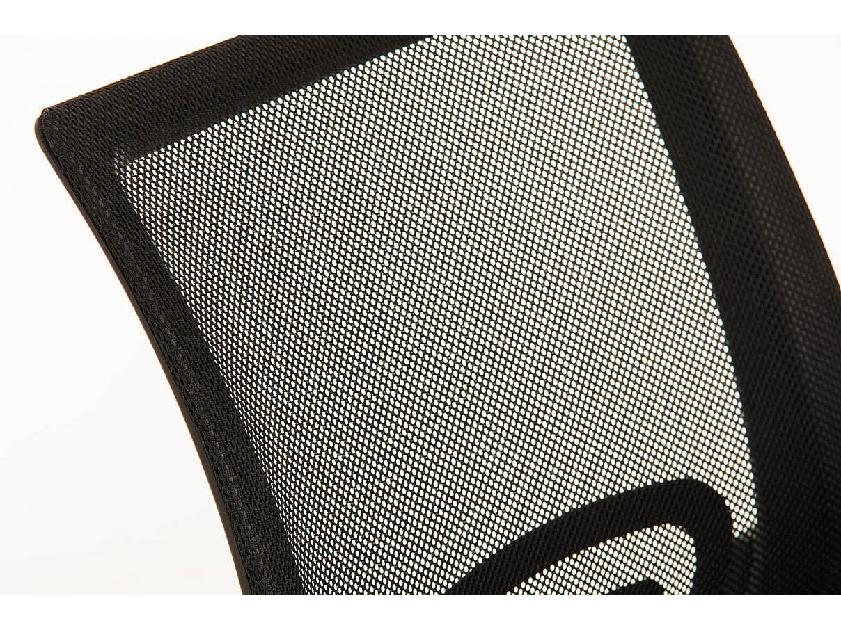 Silla de escritorio y oficina sin ruedas reposabrazos asiento ergonómico tela negro y metal cromado M10_002411