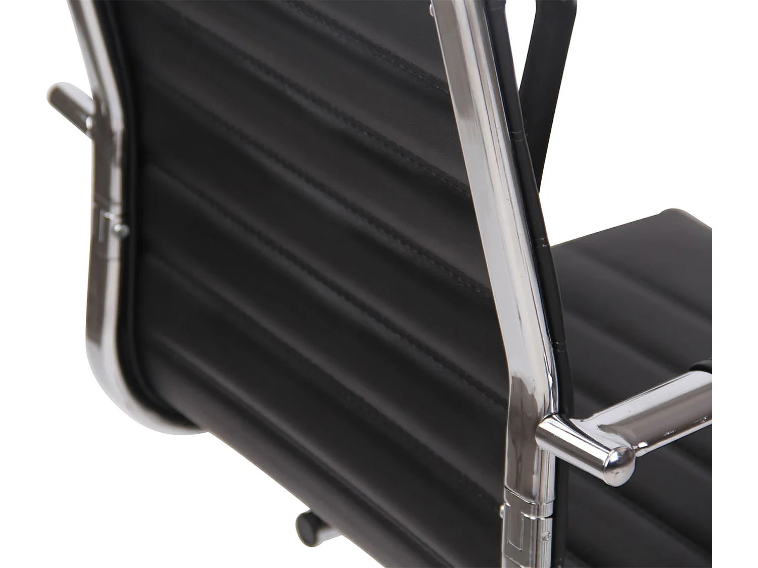 Conjunto de 2 sillas de conferencia oficina diseño moderno polipiel negro estructura metálica M10_001175