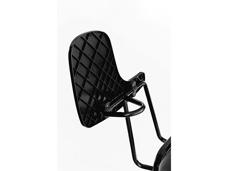 Silla de visita con mesita plegable escritorio polipiel negro y soporte de metal negro M10_001950