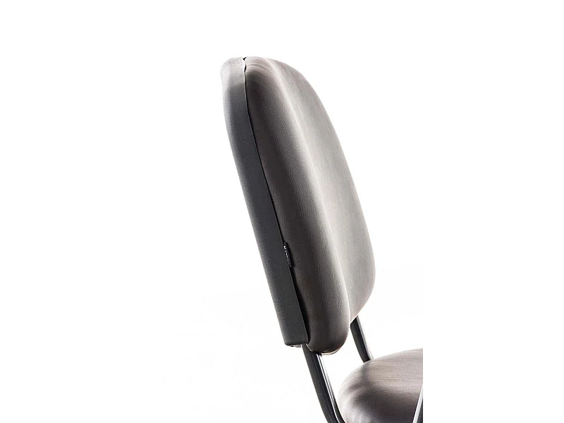 Silla de visita con mesita plegable escritorio polipiel marrón y soporte de metal negro M10_001948