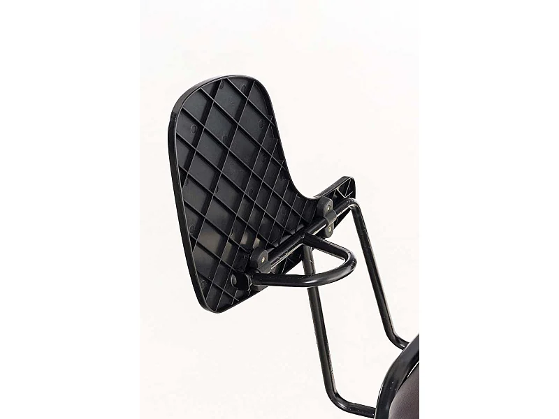 Silla de visita con mesita plegable escritorio polipiel marrón y soporte de metal negro M10_001948