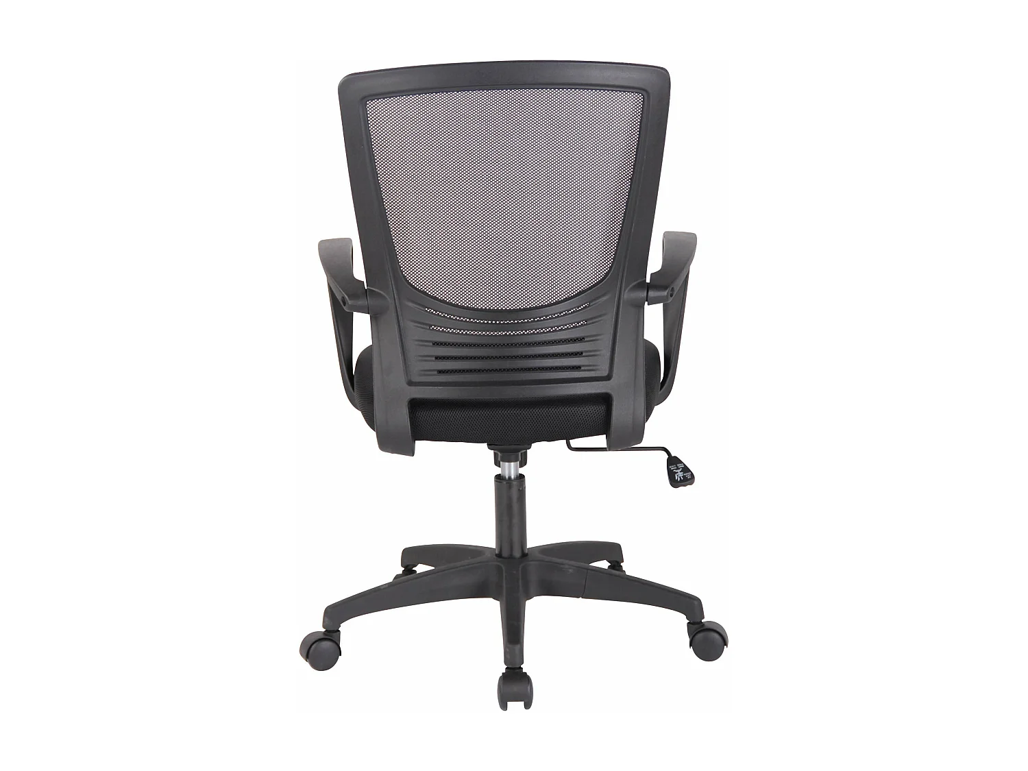 Silla de escritorio y oficina con ruedas respaldo ergonómicamente curvado en microfibra negra M10_002706