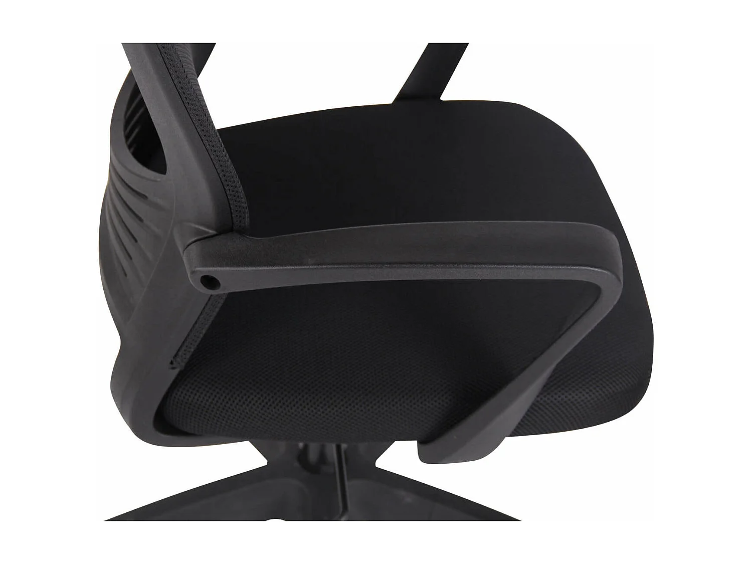 Silla de escritorio y oficina con ruedas respaldo ergonómicamente curvado en microfibra negra M10_002706