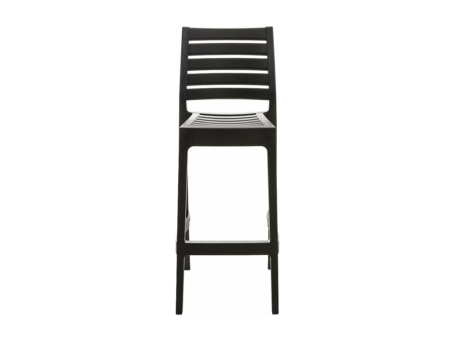 Taburete de bar silla alta con reposapiés para el exterior apilable plástico negro polipropileno M10_003707