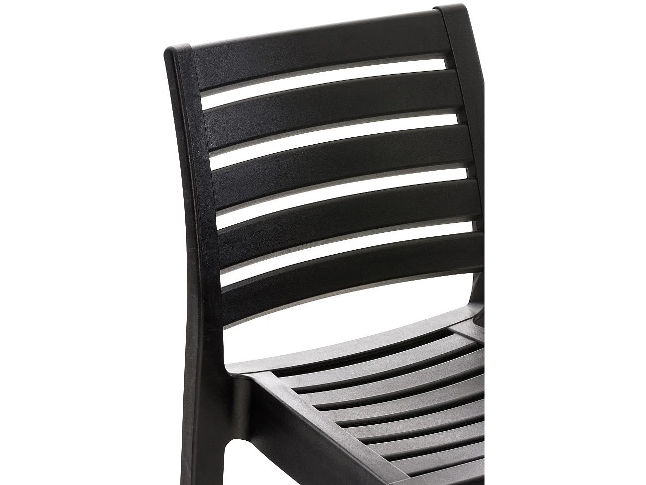 Taburete de bar silla alta con reposapiés para el exterior apilable plástico negro polipropileno M10_003707