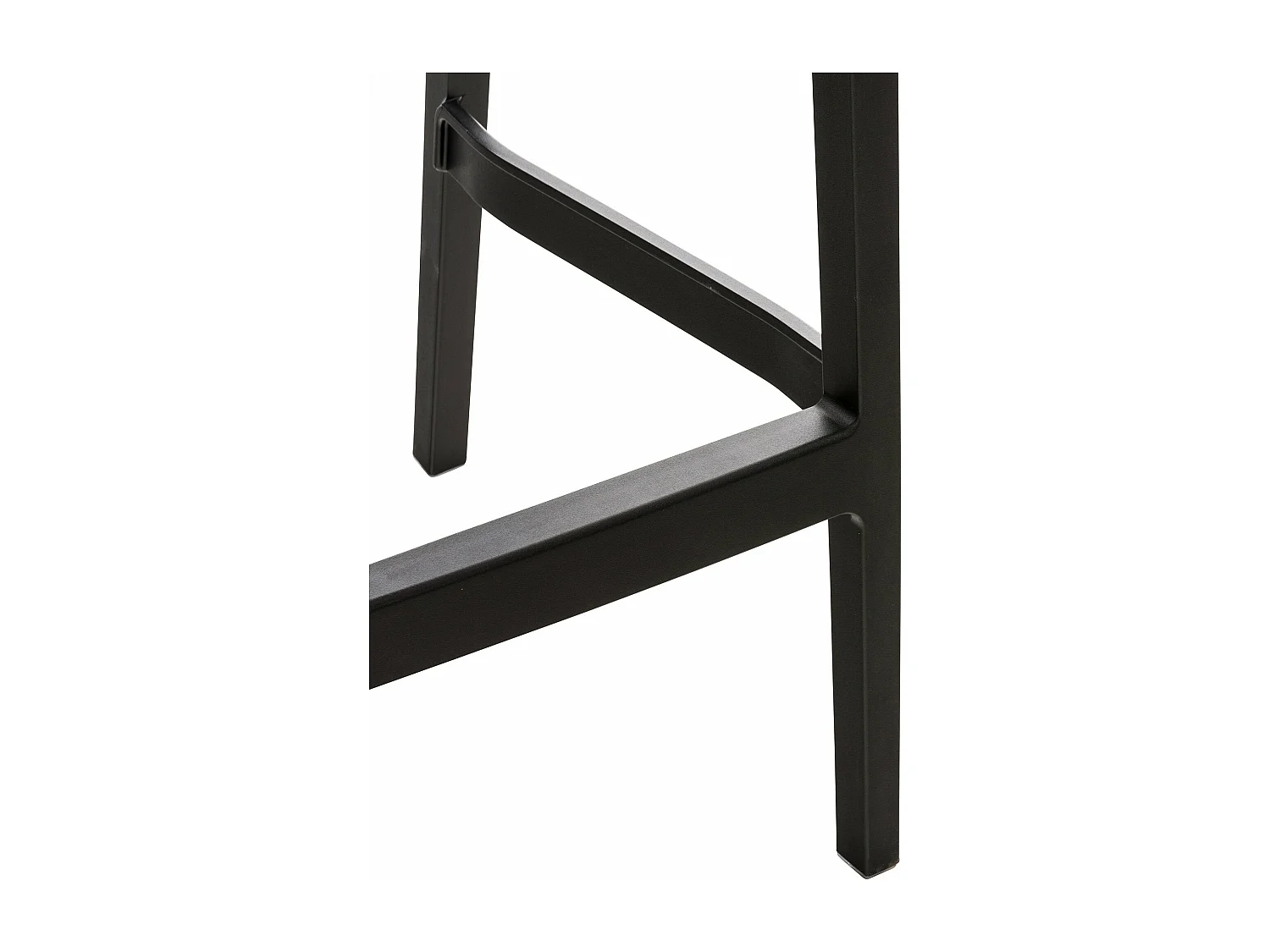 Taburete de bar silla alta con reposapiés para el exterior apilable plástico negro polipropileno M10_003707