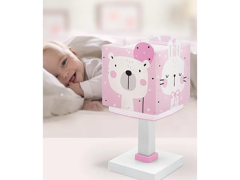 Lámpara infantil de mesita Baby Jungle animales rosa | DALBER