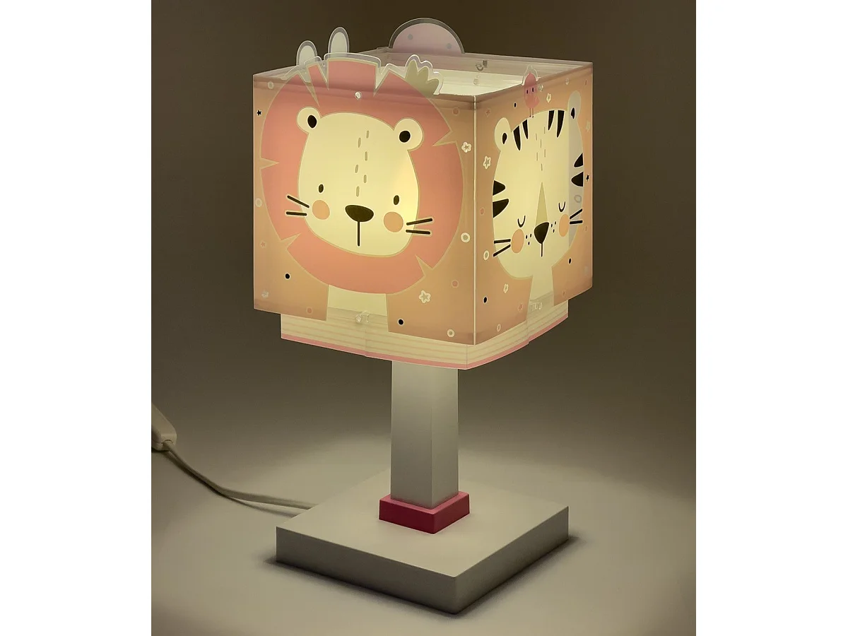 Lámpara infantil de mesita Baby Jungle animales rosa | DALBER