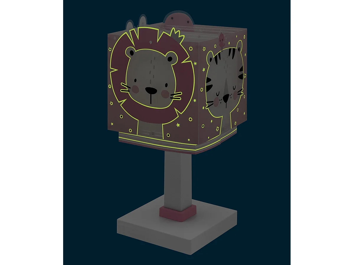 Lampe de chevet pour enfants Baby Jungle animaux de la jungle rose