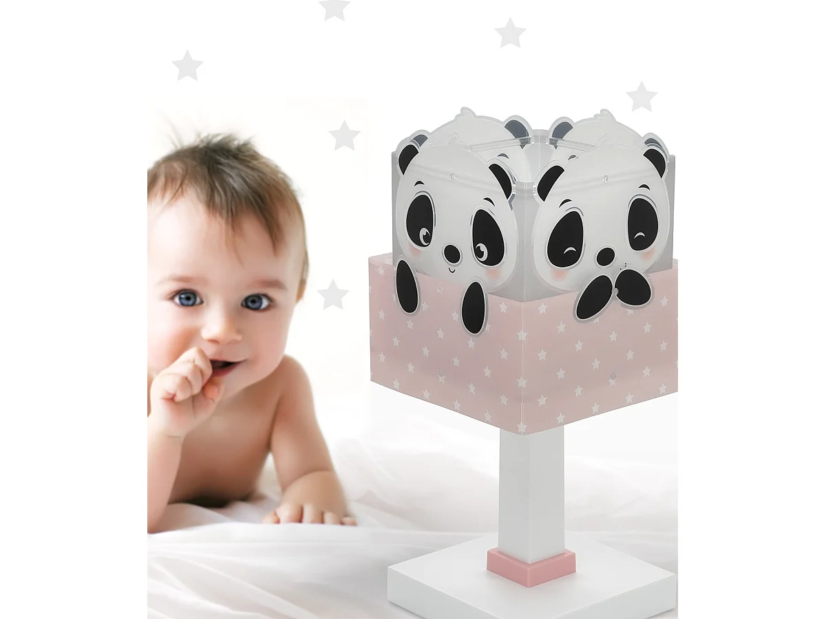 Lampada da tavolo per bambini Panda rosa | DALBER