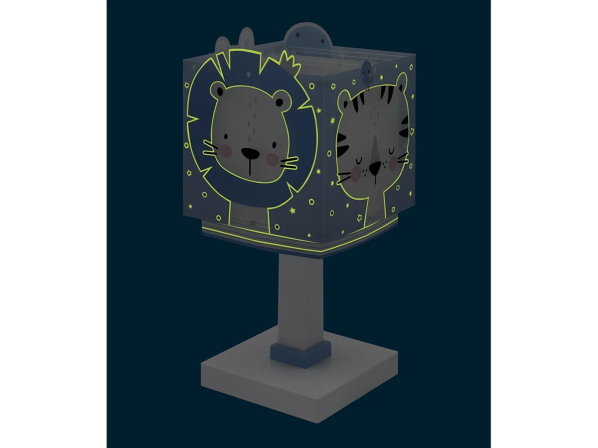 Lámpara de mesita de noche infantil Baby Jungle Animales azul | DALBER