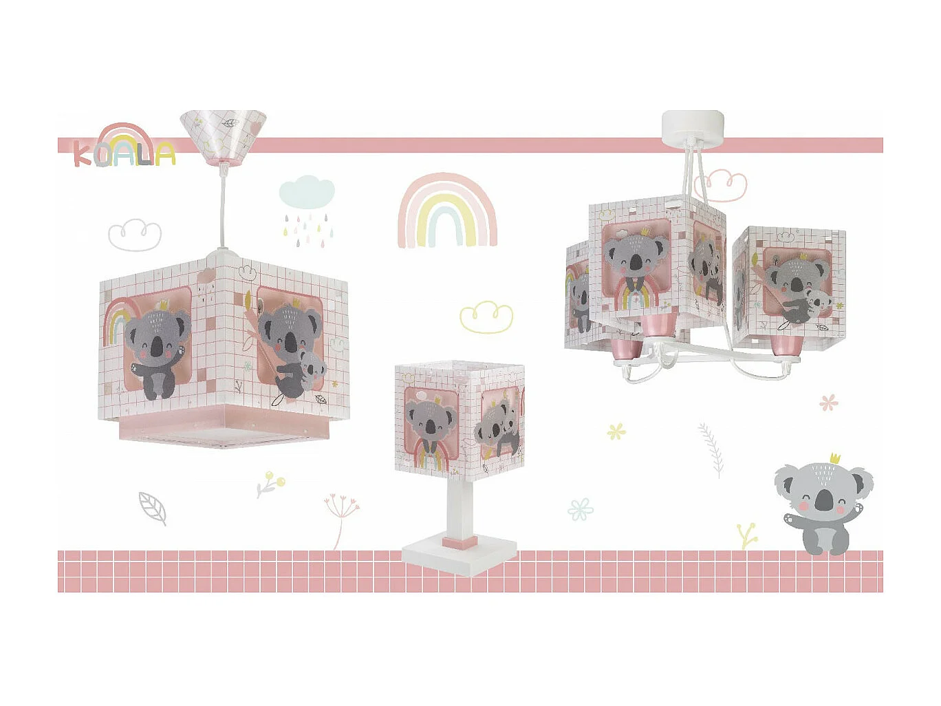 Lampada da comodino per bimbo Koala in rosa | DALBER