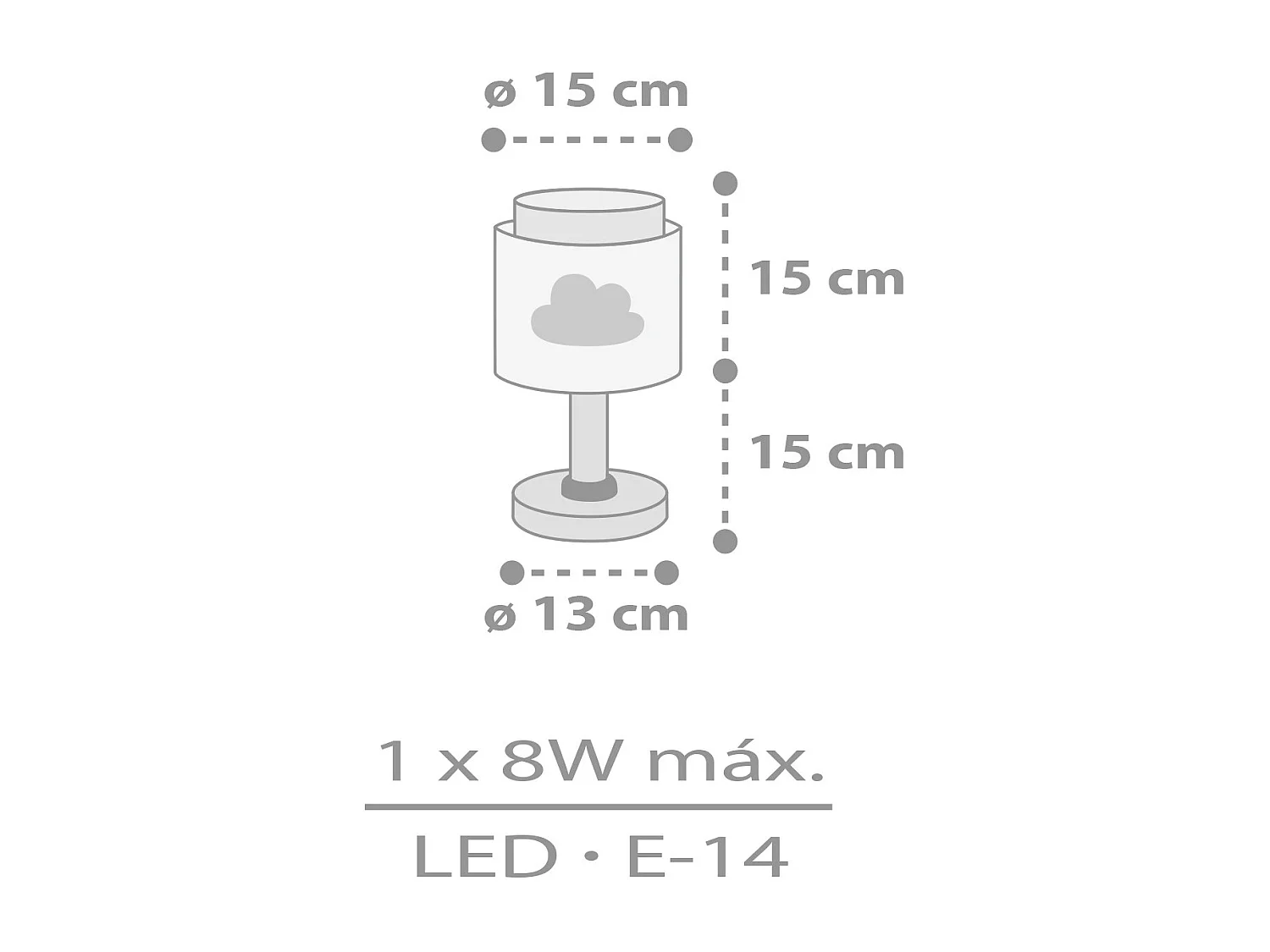 Lampada da tavolo per bambini Baby Dreams Nuvola grigio | DALBER