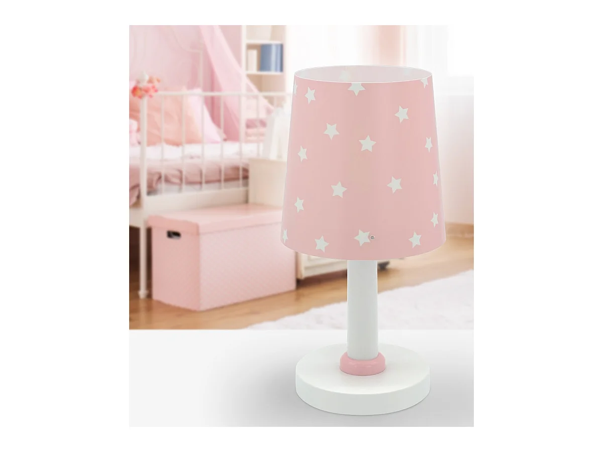 Lámpara de mesita Star Light estrellas rosa | DALBER