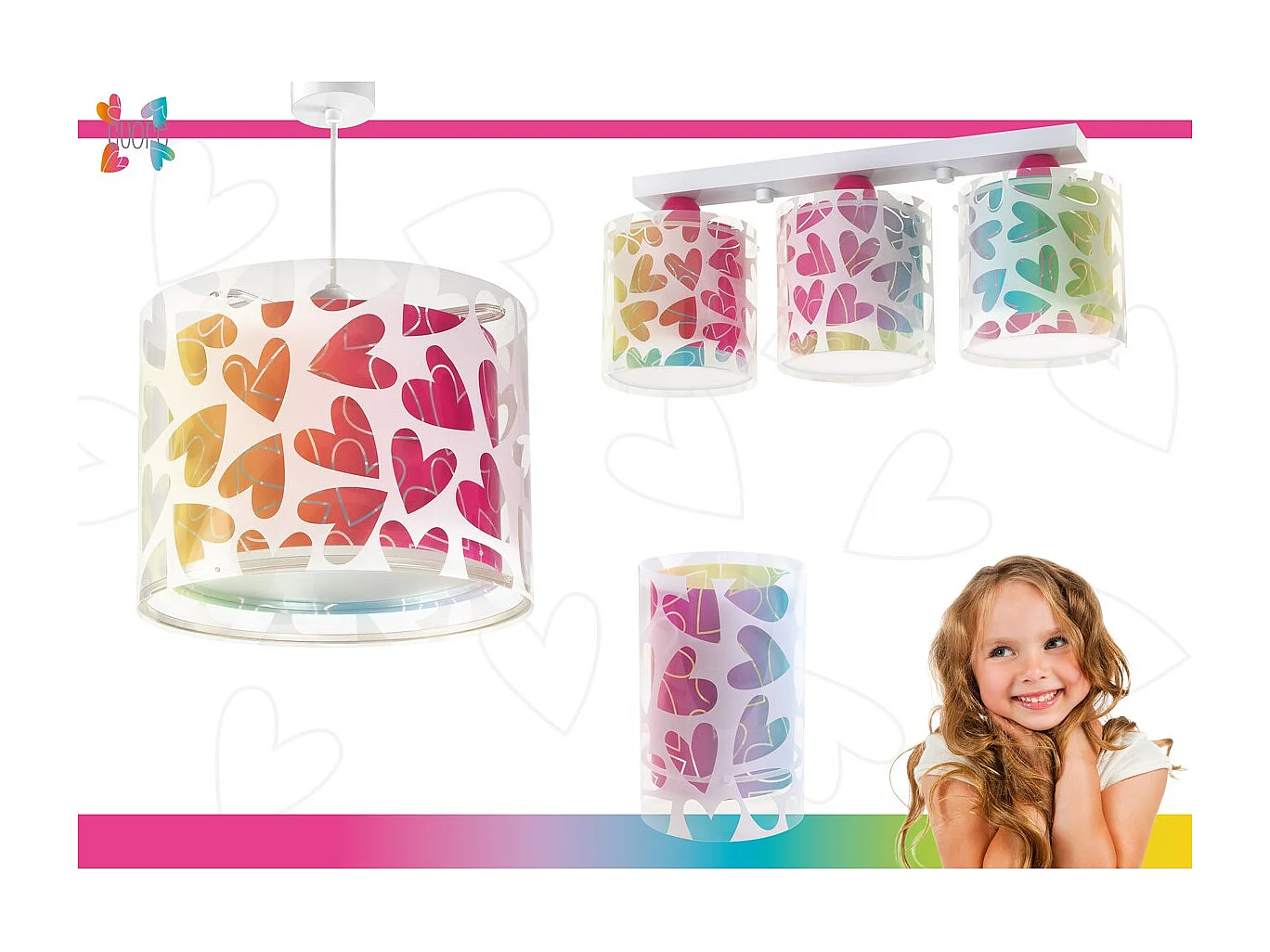 Lampe de chevet Cuore Coeurs