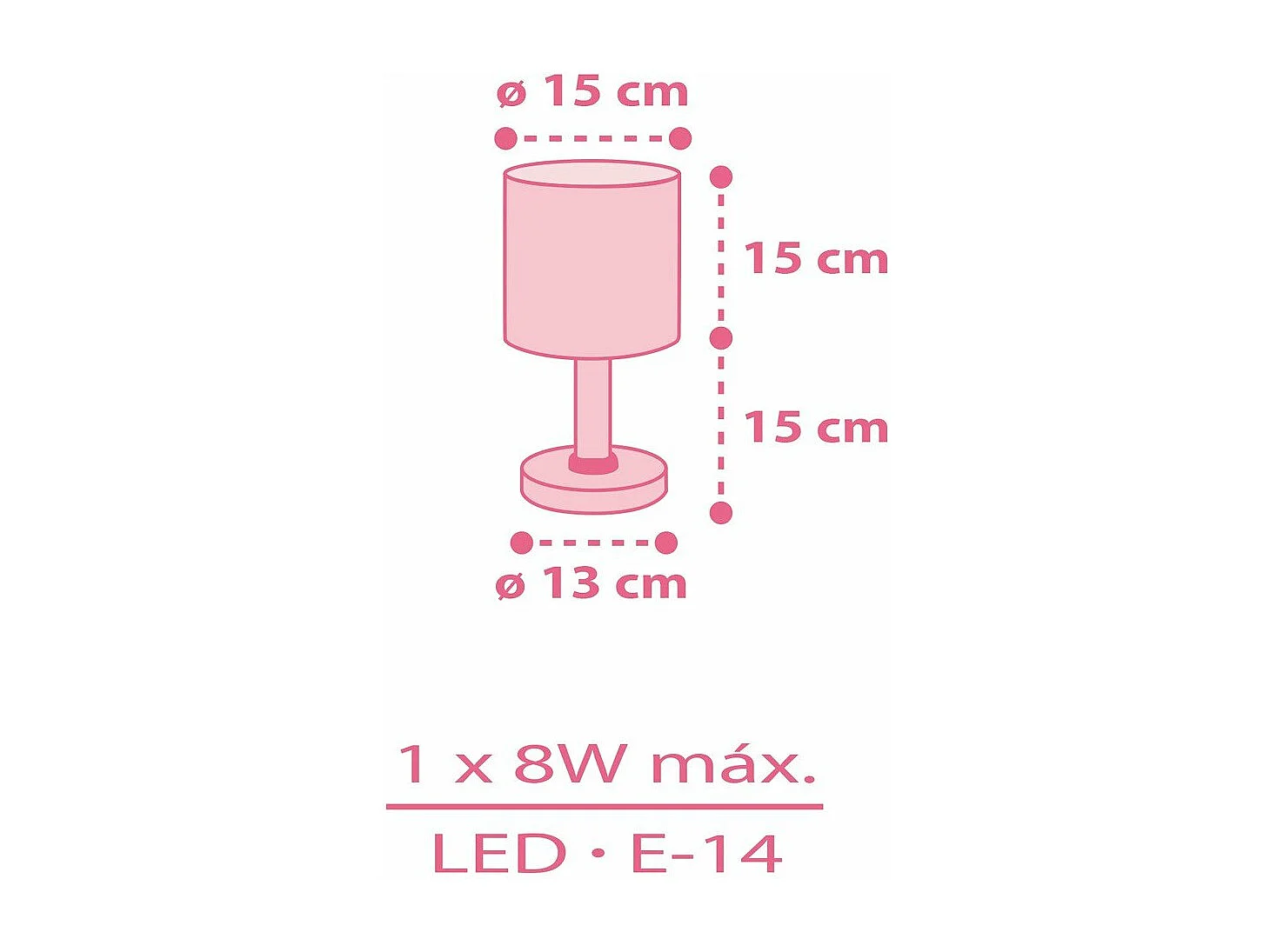 Lampe de chevet pour enfants Sweet Dreams coeurs rose