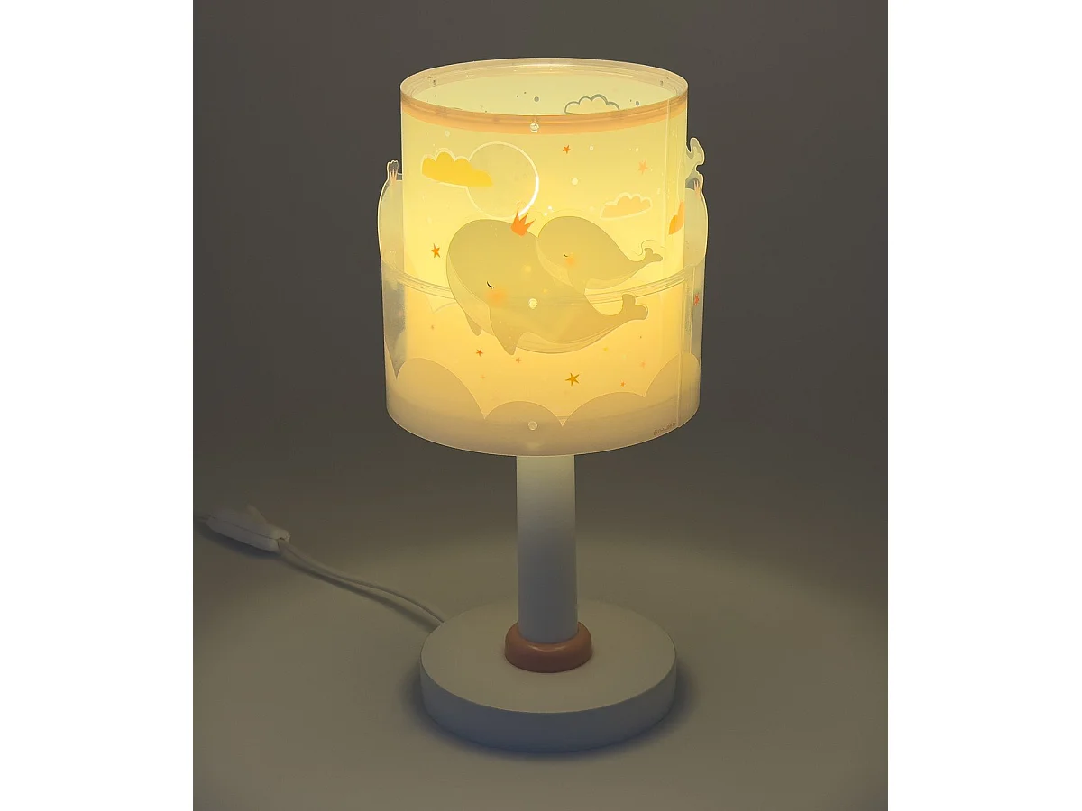 Lámpara de mesa infantil Whale Dreams Ballenas rosa | DALBER