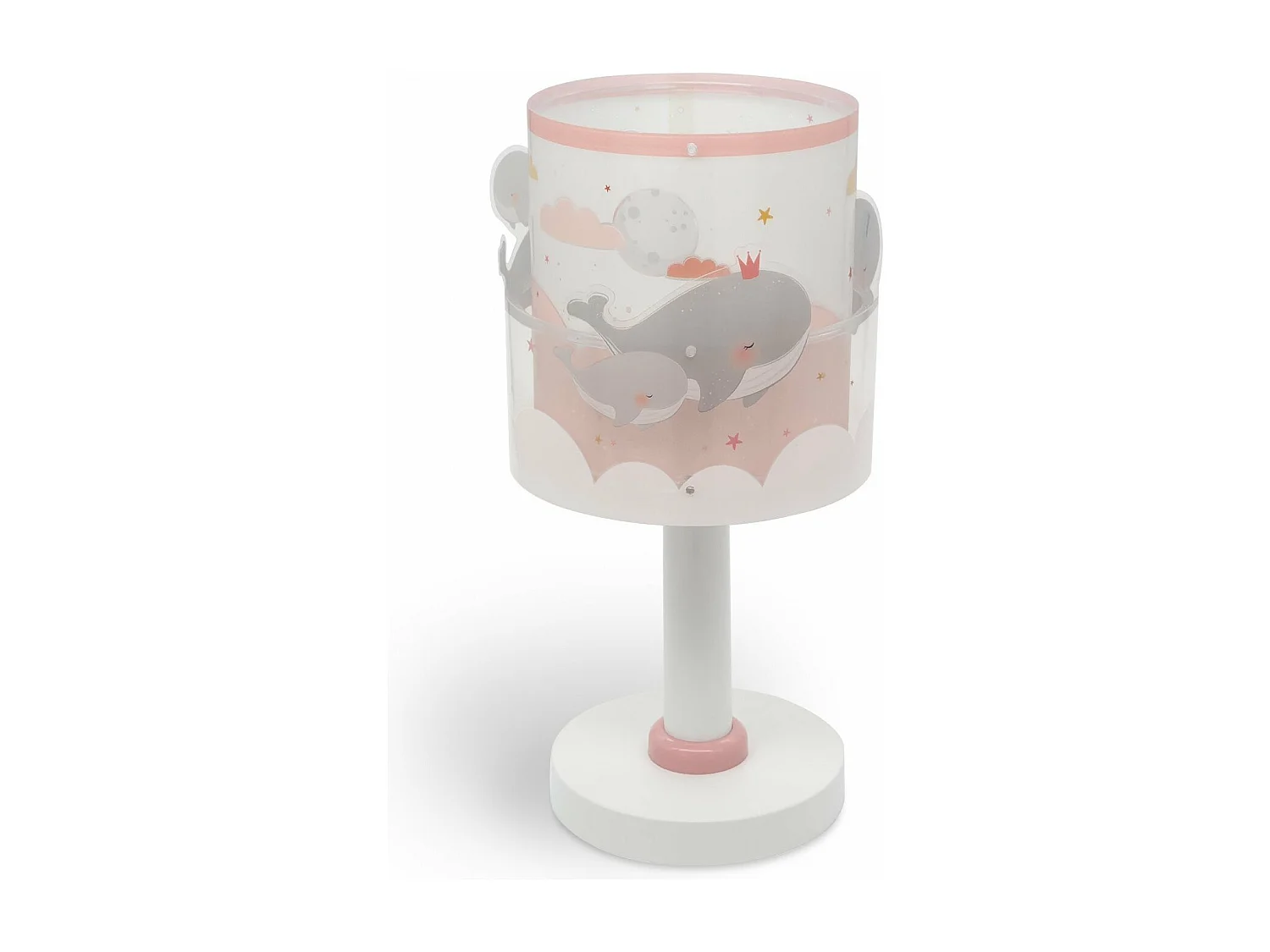 Lámpara de mesa infantil Whale Dreams Ballenas rosa | DALBER