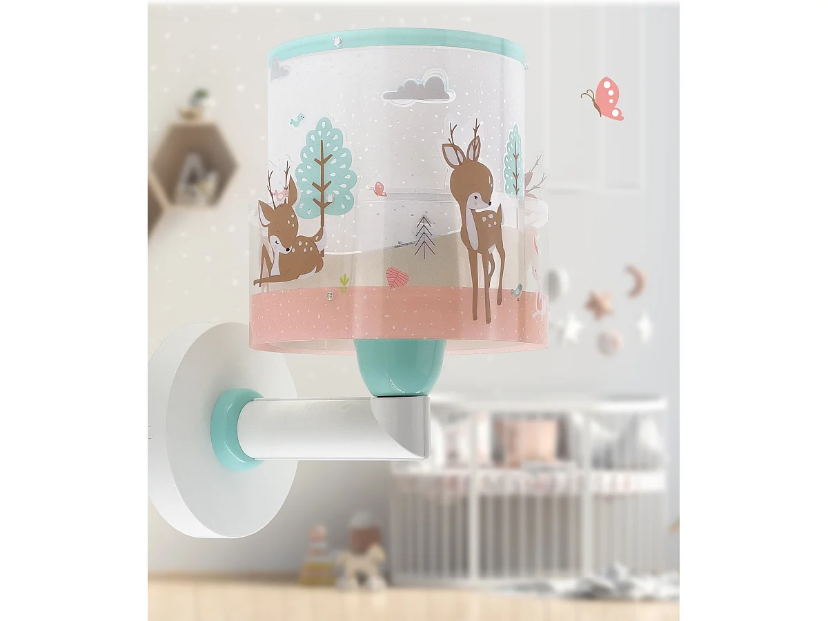 lampada da parete per bambini Loving Deer cervo rosa | DALBER
