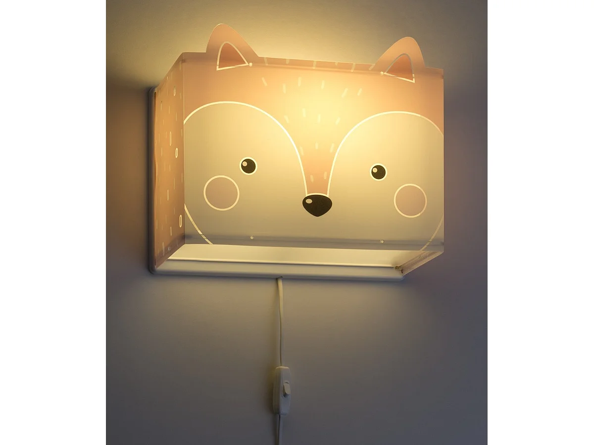 Aplique de pared infantil Little Fox Zorro Rosa | DALBER