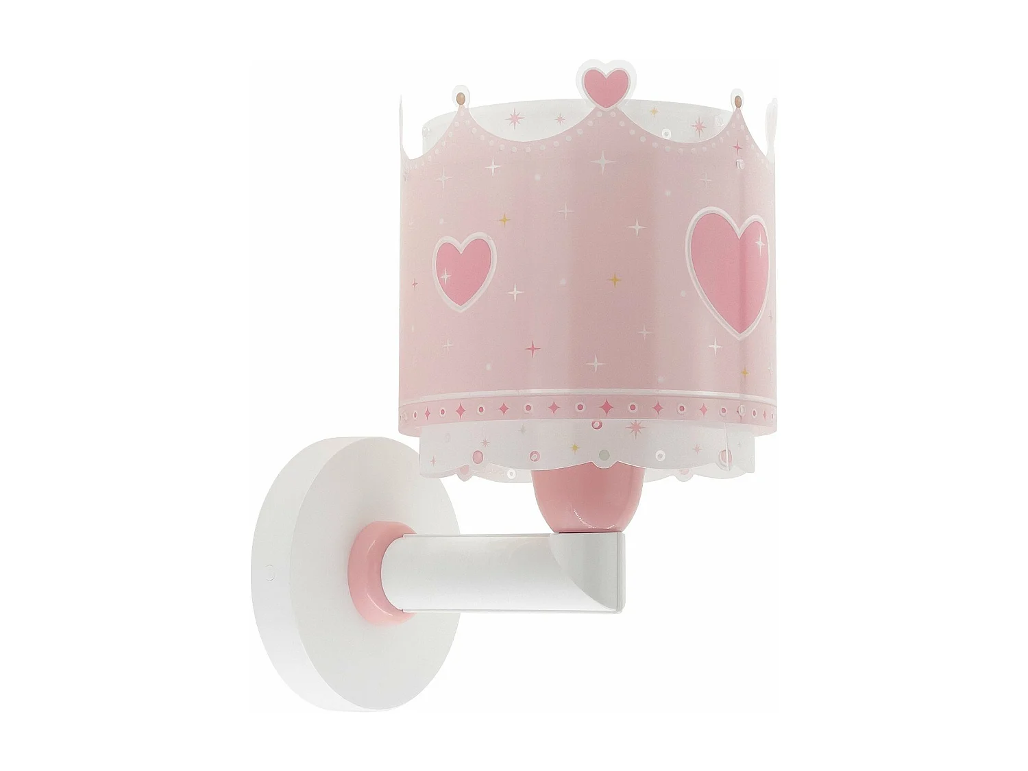 lampada da parete per bambini Little Queen corona cuori rosa | DALBER