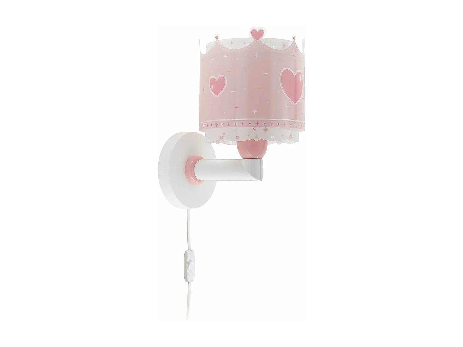lampada da parete per bambini Little Queen corona cuori rosa | DALBER