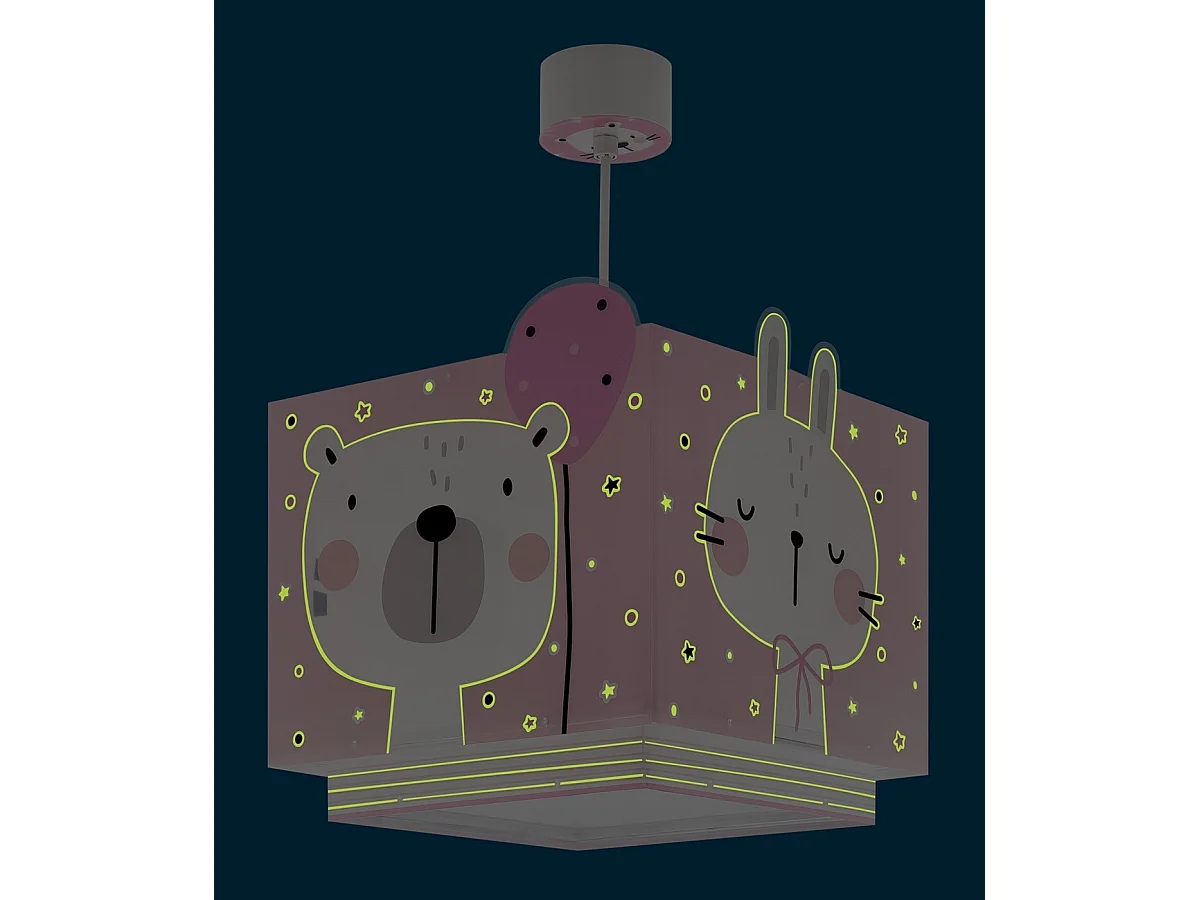 Lustre et lampe suspension enfant Baby Jungle animaux de la jungle rose