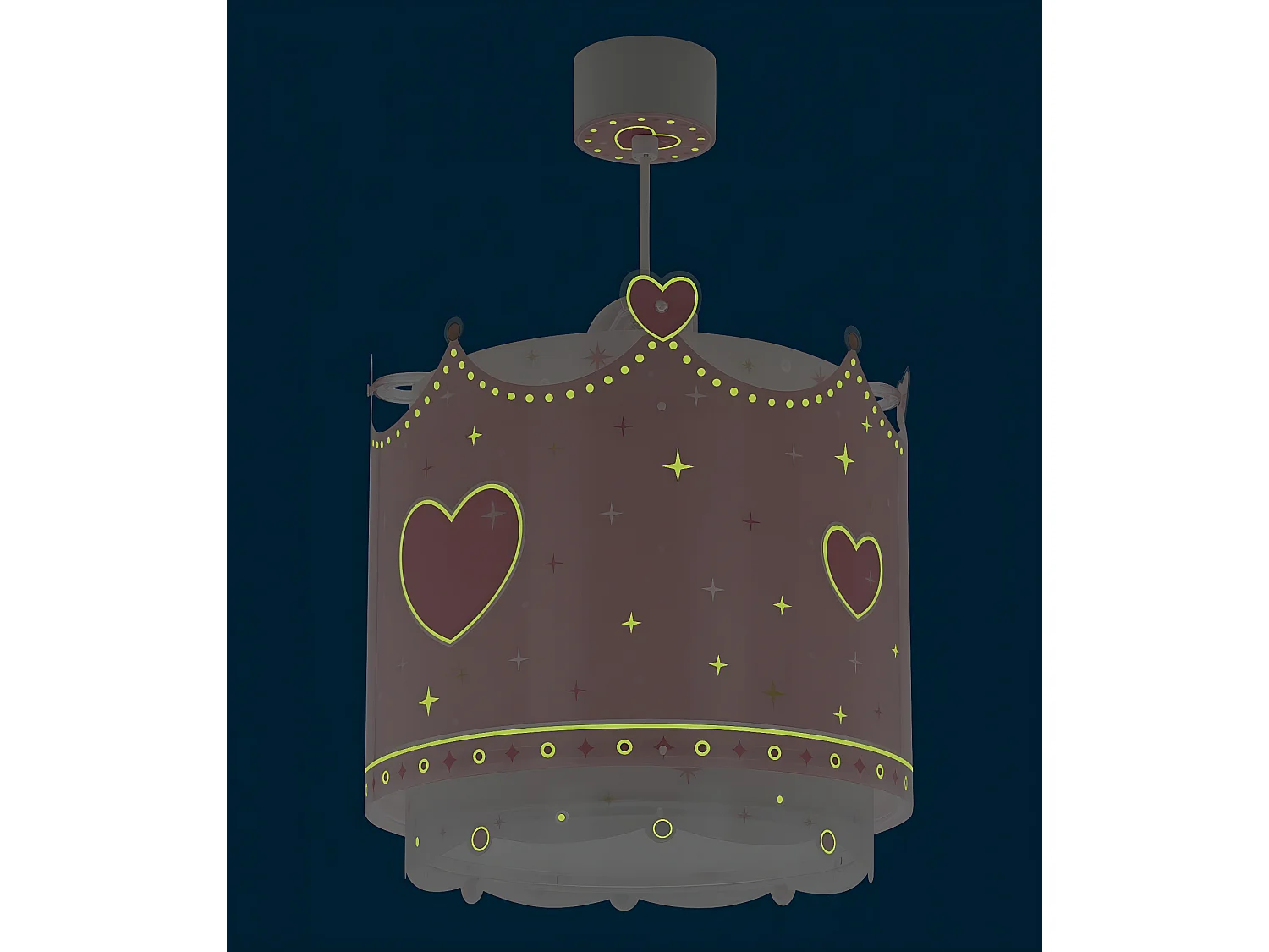 Lampada da soffitto per bambini Little Queen corona cuori rosa | DALBER