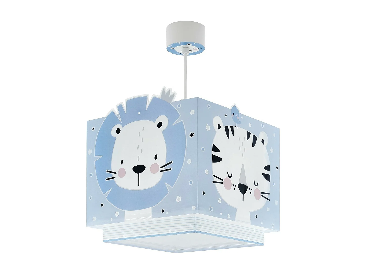 Lustre et lampe suspension enfant Baby Jungle animaux de la jungle bleu