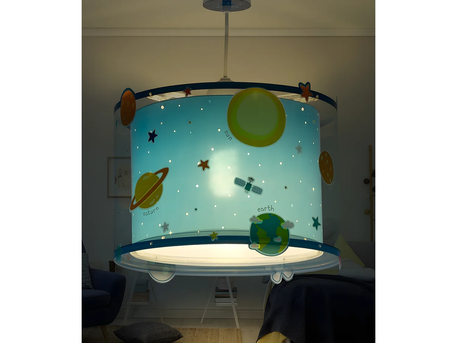 Lampade a sospensione per bambini Planets pianeti blu | DALBER