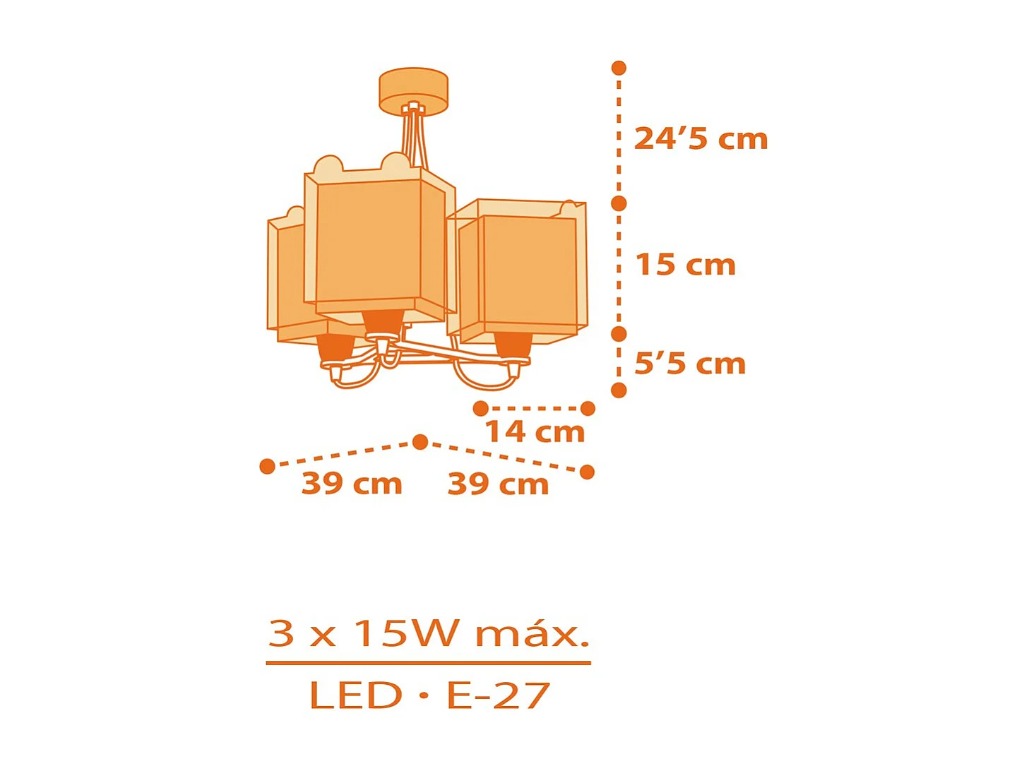 Lampada da soffitto bambini 3 luci Little Tiger | DALBER