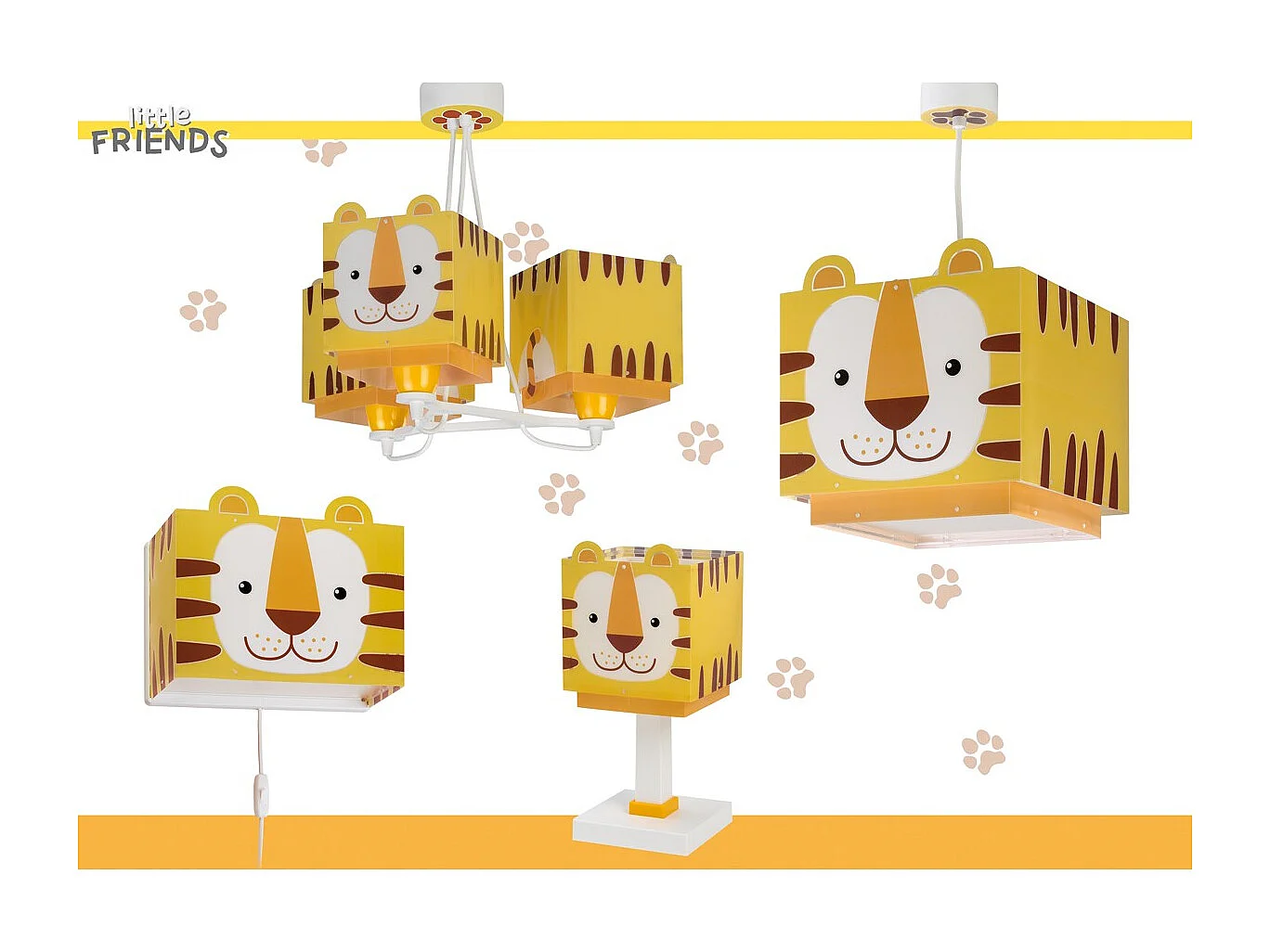 Lampada da soffitto bambini 3 luci Little Tiger | DALBER