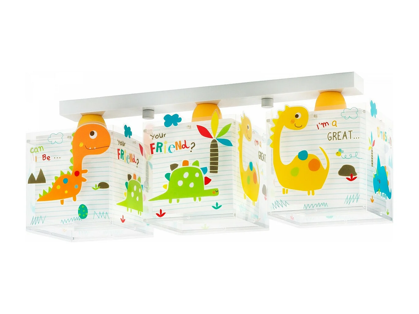 Plafón infantil de techo de 3 luces Dinos Dinosaurios | DALBER