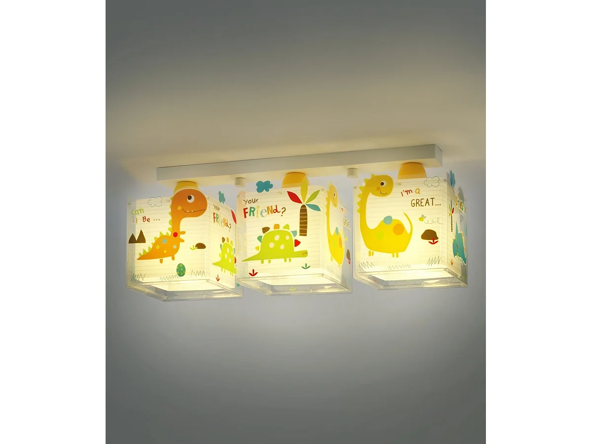 Plafón infantil de techo de 3 luces Dinos Dinosaurios | DALBER