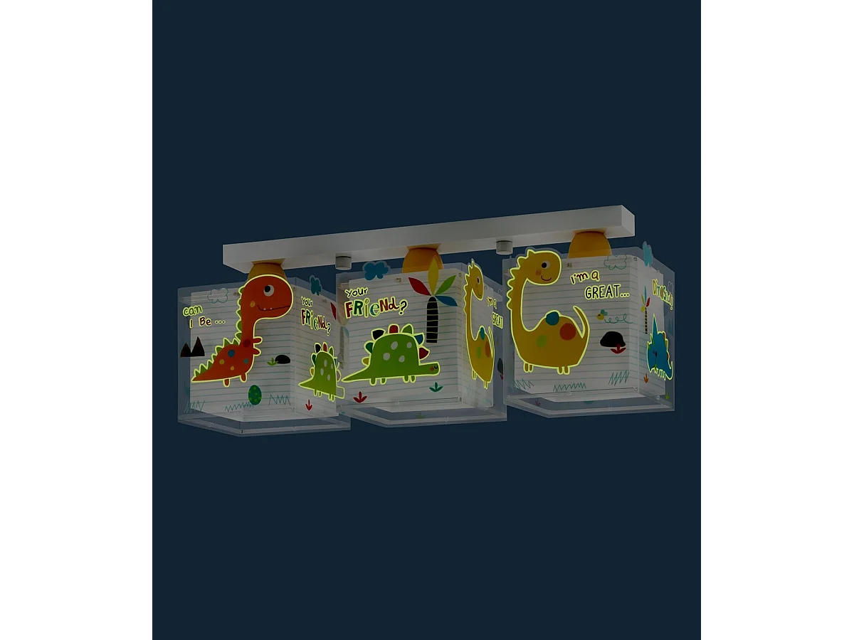 Plafón infantil de techo de 3 luces Dinos Dinosaurios | DALBER