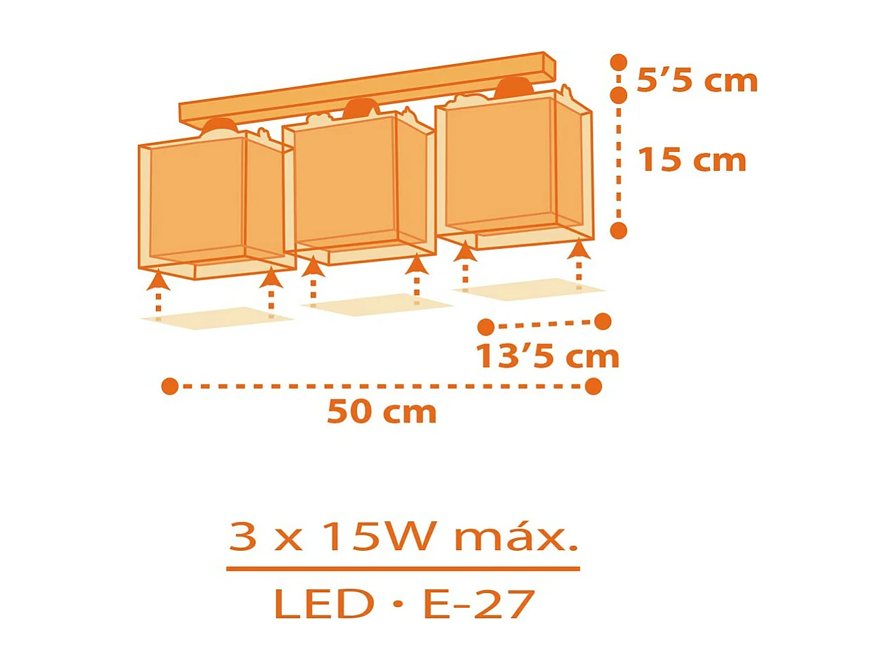Plafón infantil de techo de 3 luces Dinos Dinosaurios | DALBER