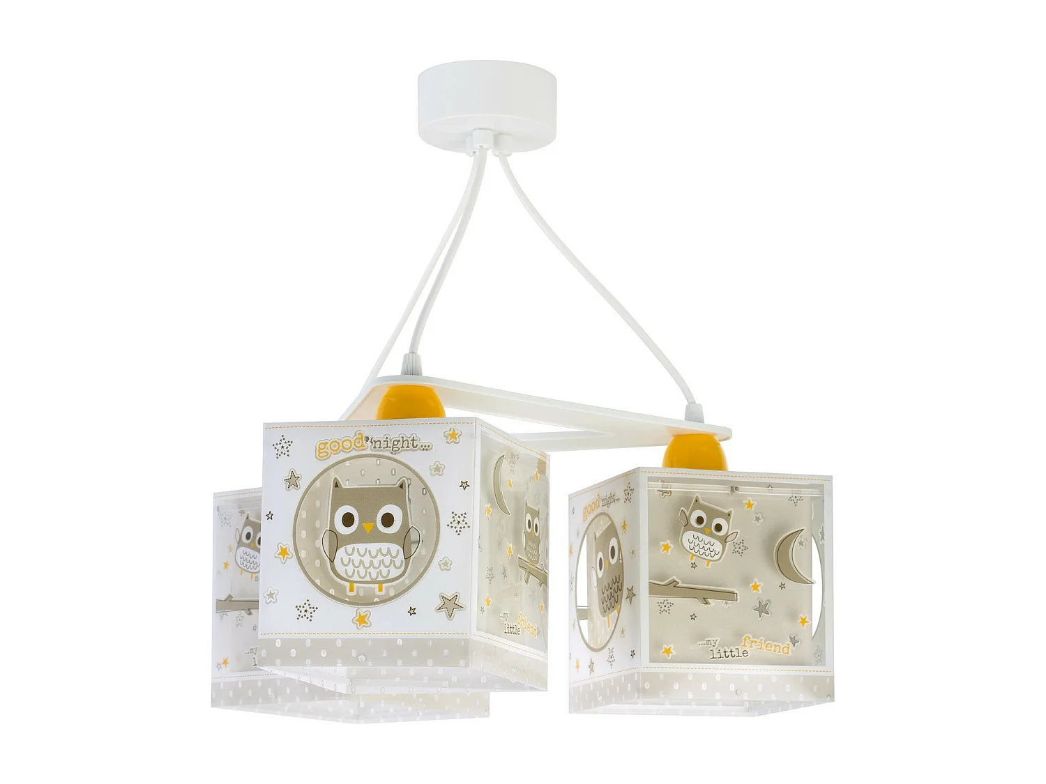 Lampadario 3 luci per camerette bambini Good Night Gufi| DALBER