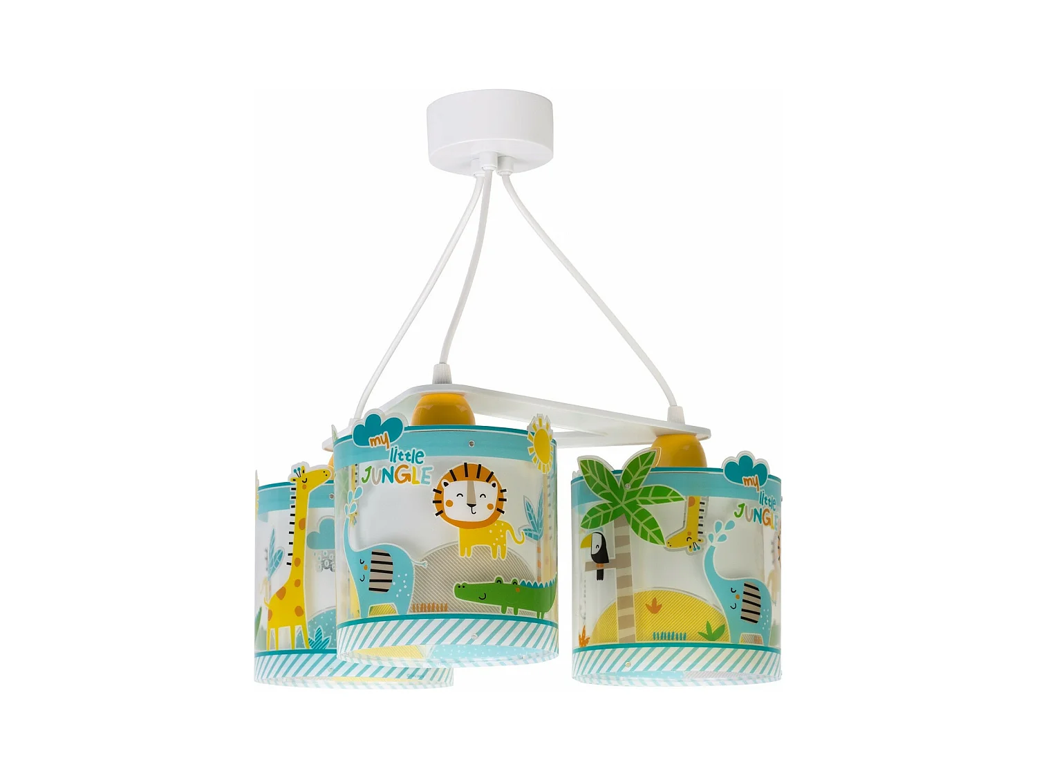 Lámpara infantil de techo 3 luces My Little Jungle animales selva | DALBER