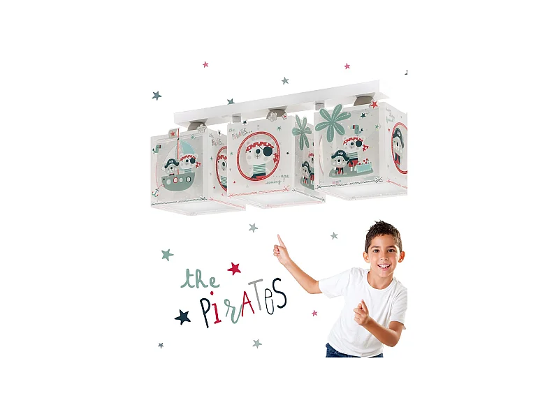 Plafoniere per bambini a 3 luci The Pirates Pirati | DALBER