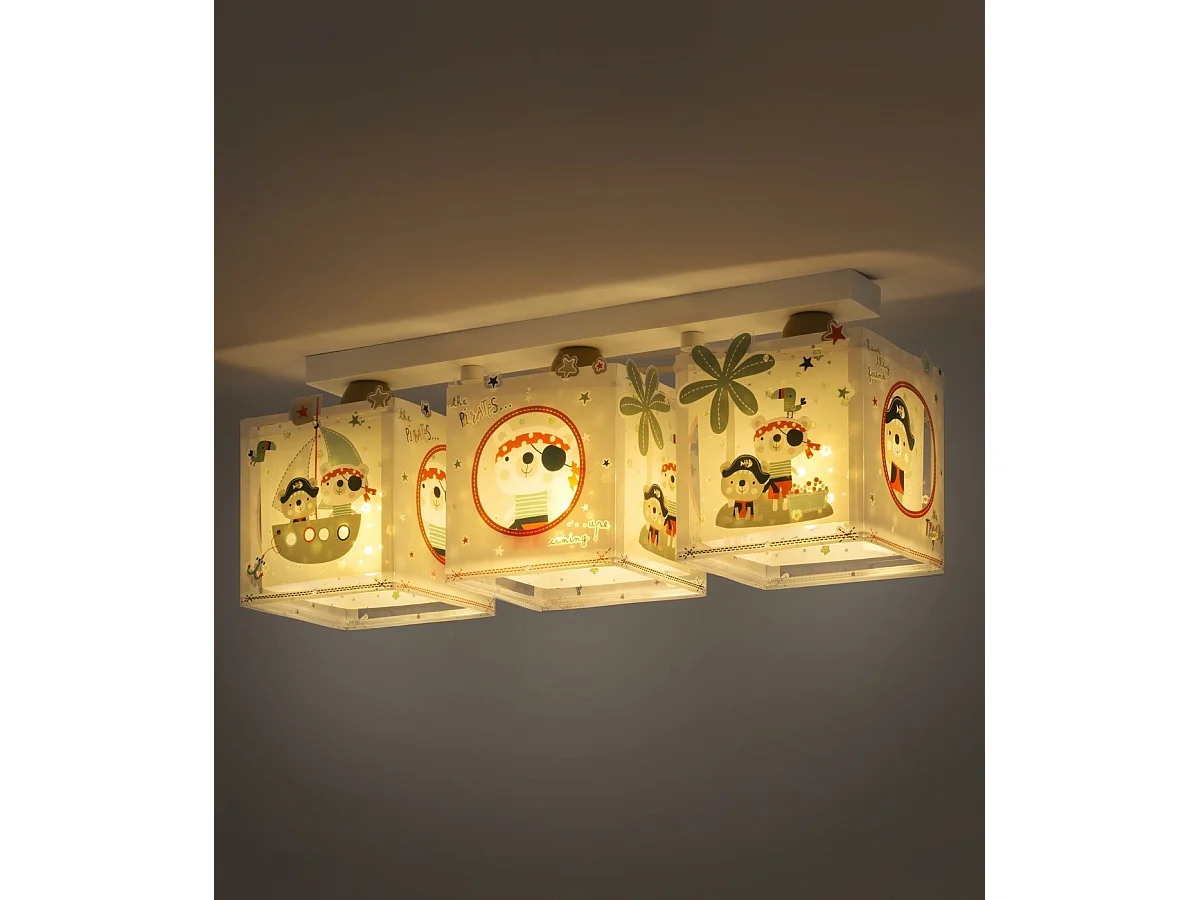 Plafonnier à 3 lampes pour enfants The Pirates