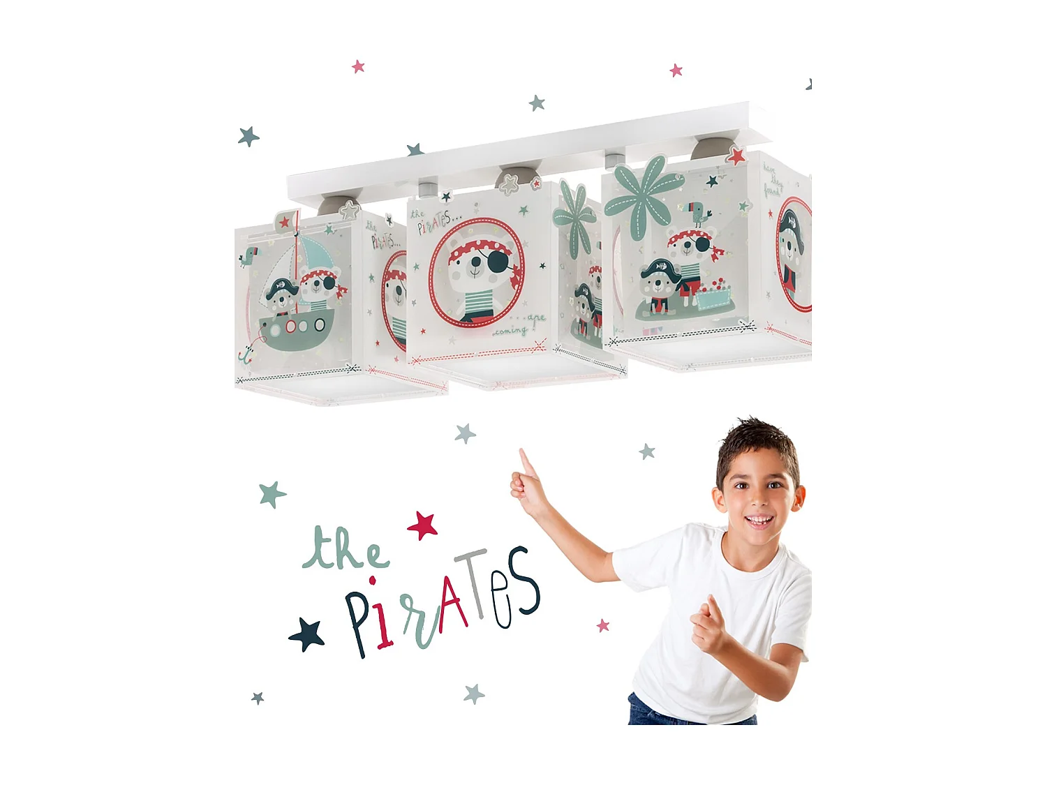 Plafoniere per bambini a 3 luci The Pirates Pirati | DALBER