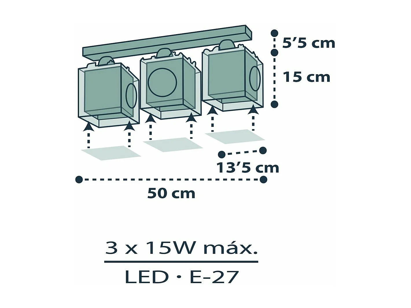 Plafoniere per bambini a 3 luci The Pirates Pirati | DALBER