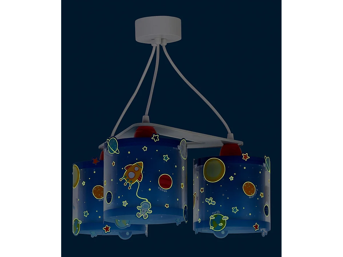 Suspension pour enfants à 3 lampes Planets Planètes système solaire