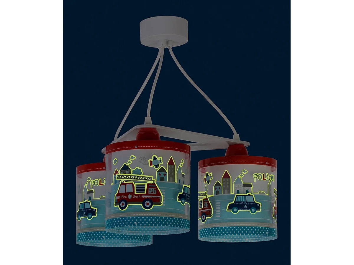 Lámpara infantil de techo de 3 luces Police - Policía & Bomberos | DALBER