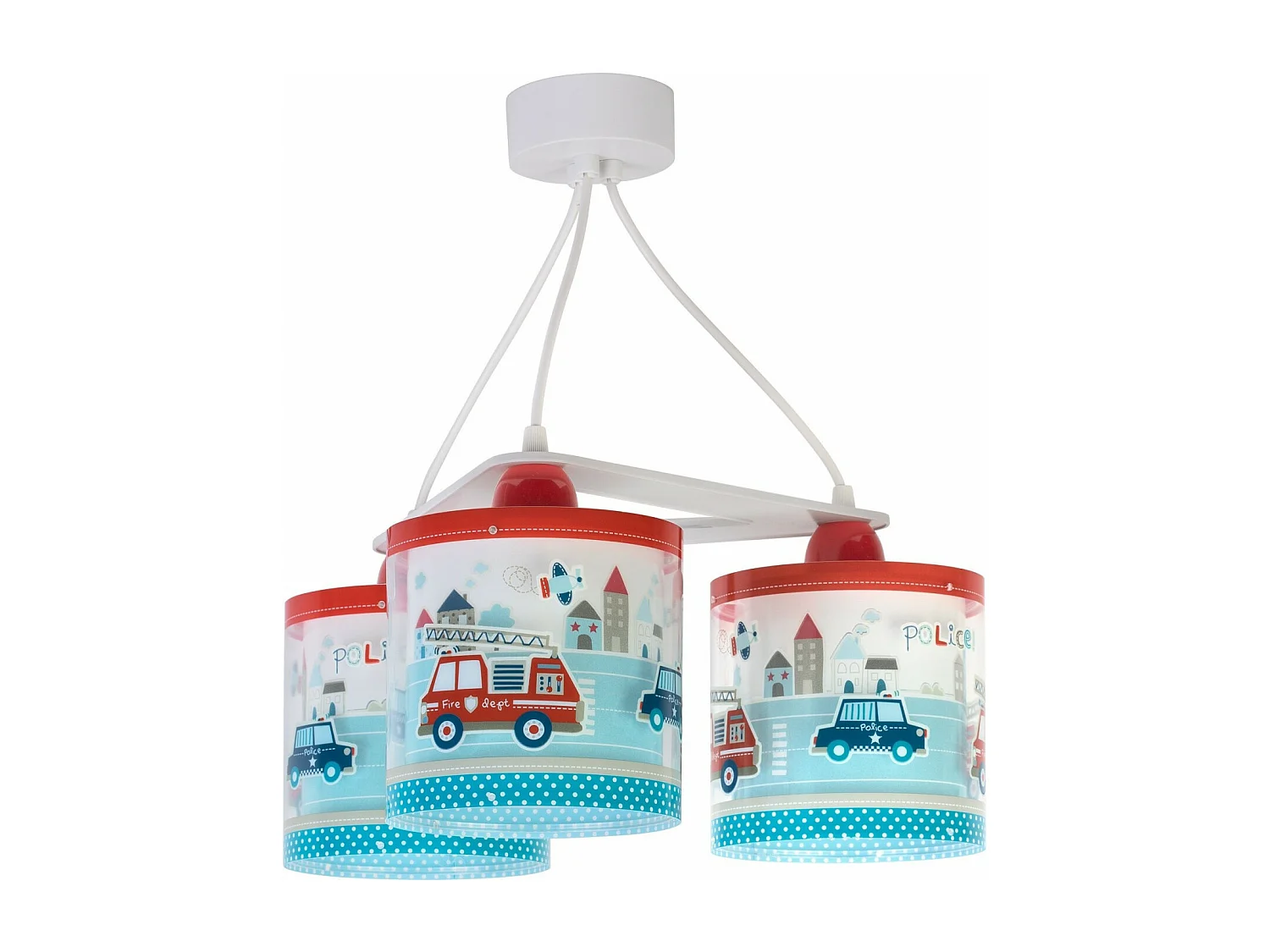 Lámpara infantil de techo de 3 luces Police - Policía & Bomberos | DALBER