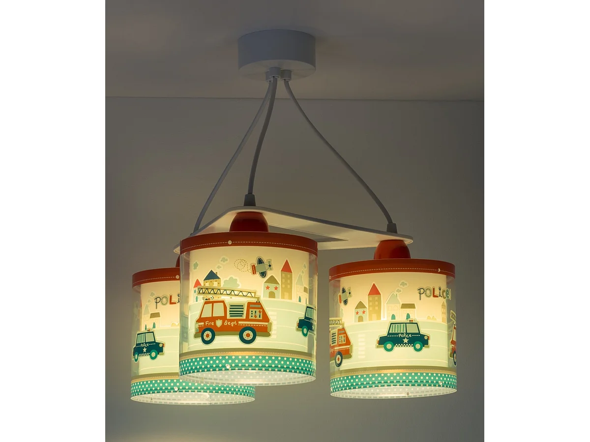 Lámpara infantil de techo de 3 luces Police - Policía & Bomberos | DALBER